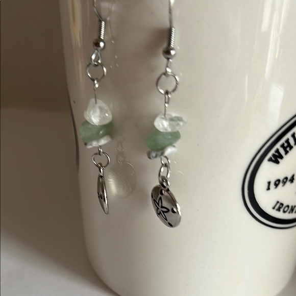 Sand dollar silver colored earrings - Picture 2 of 5